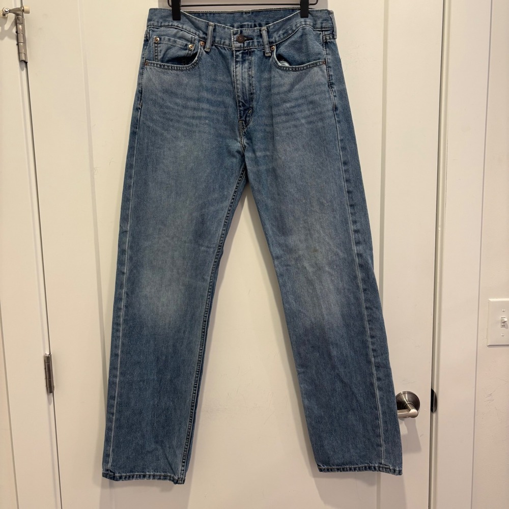 Levi's 505 Regular Fit Straight Leg‎ Mens Jeans Blue Denim 33x32